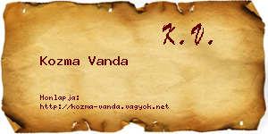 Kozma Vanda névjegykártya