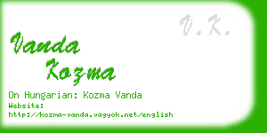 vanda kozma business card